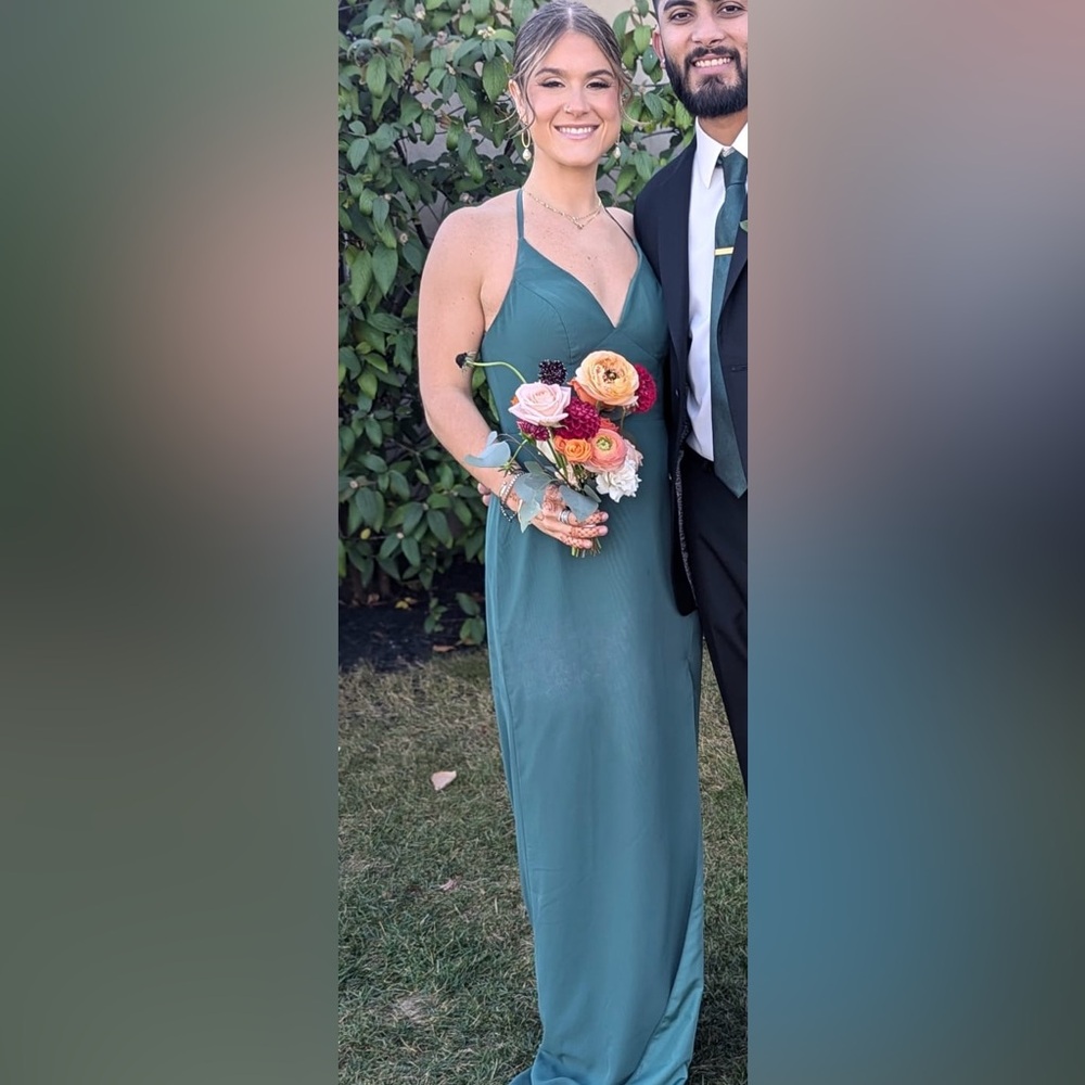 Azazie Green Chiffon Bridesmaids Dress